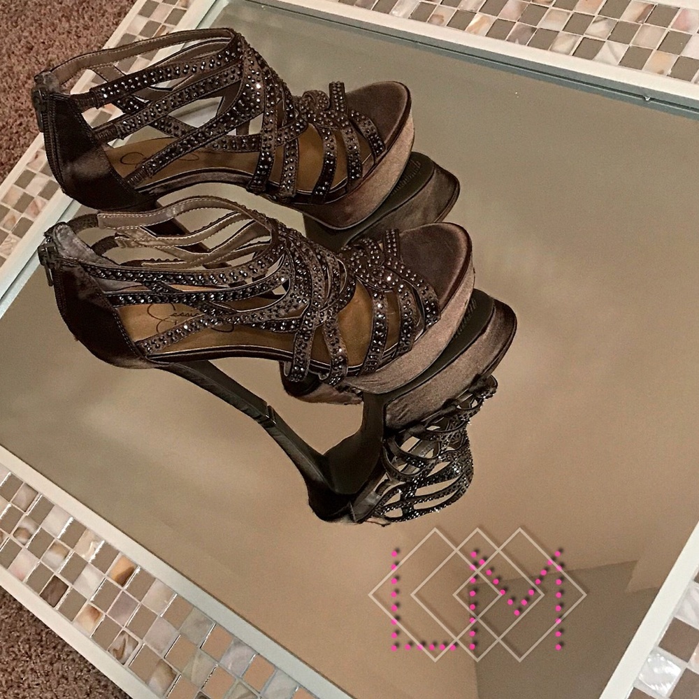 Jessica Simpson Elanor - Dark Champagne Satin heel